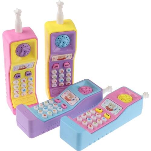 1PCs Plastic Electric Kids Telephone Machine Cell Phone Toy Learning Machine Point Reading Machine Study Electronic Vocal Toys