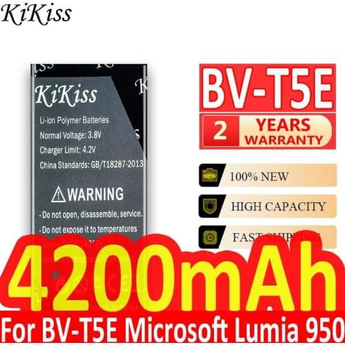 100% Original kikiss 4200mAh BV-T5E / BVT5E / BV T5E Batteries for Microsoft Lumia 950 Battery RM-1106 RM-1104 RM-110