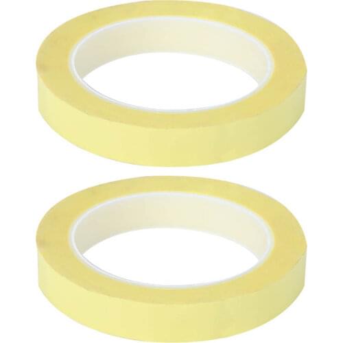 2Pcs 16mmx66m PET Film Tape Transparent Yellow High Temperature Resistance Insulation Adhesive For Transformer Motor Capacitor