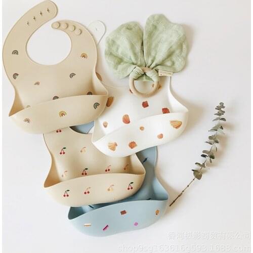 2021 Baby Bibs FLoral Slicon Bibs Waterproof Bibs For Kids Newborn Baby Feeding