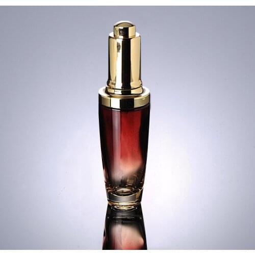 50ml red glass bottle with golden dropper dropper for Cosmetic Packaging