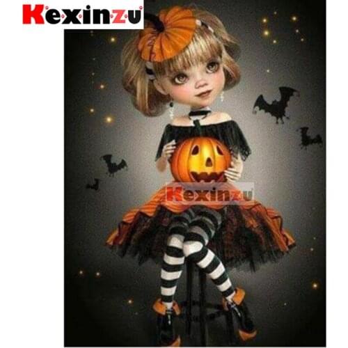 5D DIY Full Square/Round Drill Diamond Painting "Halloween girl" Embroidery Mosaic Cross Stitch Wall Stickers Decor Gift X8778