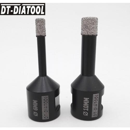 DT-DIATOOL 2pcs M14 Dry Vacuum Brazed Diamond Drilling Core Bits Ceramic Tile Hole Saw Granite Marble Stone Drill Bits Grit35/40