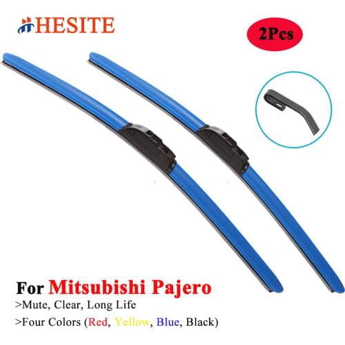 HESITE Colorful Hybrid Wiper Blades For Mitsubishi Pajero IO Sport Wagon 1 2 3 4 MINI H58A Accessories 2007 2016 2017 2018 2019