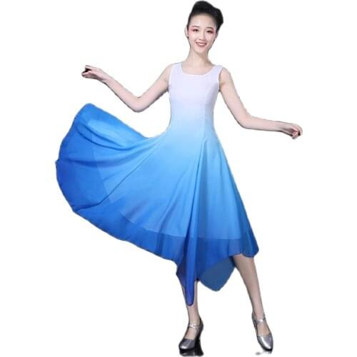 Free Shipping Adult Girls Classical Dance Costume Blue/pink/Purple/Red Ballet Dress Lyrical Costume for Women Performance CD2022
