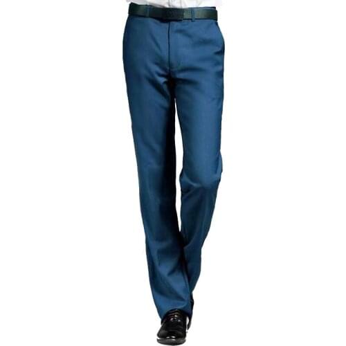 Mens Flared Trousers Formal Pants Bell Bottom Pant Dance Blue Suit Pants Formal pants for Men Size 29-37