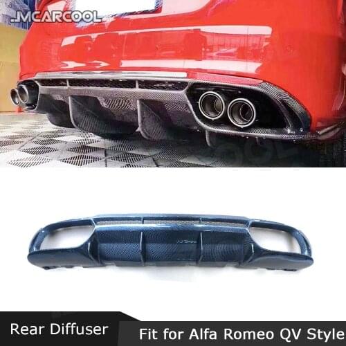 Carbon Fiber Material Rear Bumper Lip Diffuser FRP Bumper Cover for Alfa Romeo Giulia QV Style Standard 2017 2018 2019 2020