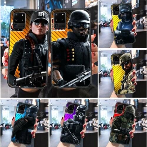 Rainbow six siege Game Phone case For Samsung Galaxy Note 4 8 9 10 20 S8 S9 S10 S10E S20 Plus UITRA Ultra Frosted black soft