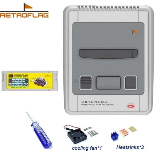 Retroflag SUPERPi CASE-J NESPi Case for Raspberry Pi 3B Plus (3B+)/3B Safe Shutdown and Safe Reset Game Case