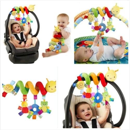 Cute Activity Musical Spiral Crib Stroller Car Seat Travel Hanging Toys Baby Boys Girls Rattles Toy