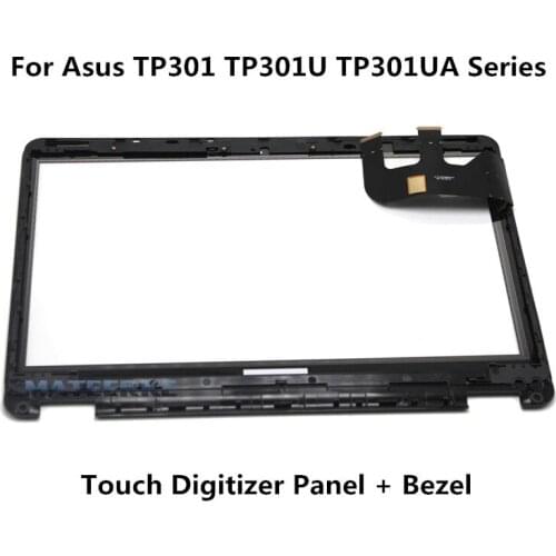 For Asus Transformer Book Flip TP301 TP301UA TP301UJ TP301UA-DW TP301UJ-C Digitizer Touch Screen Glass Lens with Bezel