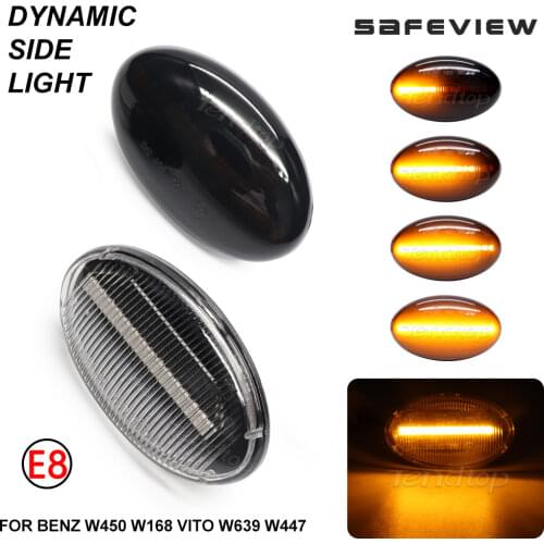 For Benz Smart W450 W452 A-Class W168 Vito W639 W447 Citan W415 LED Dynamic Side Marker Light Repeater Indicator Lamp Amber