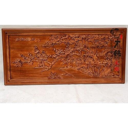 Dongyang wood carving Pendant Antique Chinese style decoration hanging wood camphor wood cross screen TV background wall decorat