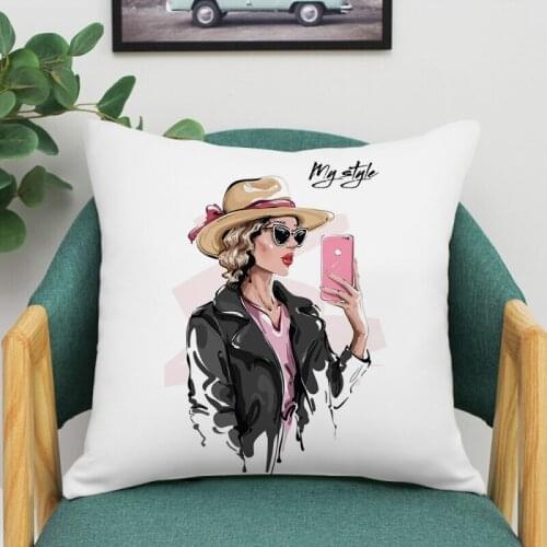 Fuwatacchi Super Beautiful Girl Pillow Case Decor Cushion Cover Cartoon Cover for Sofa Car European Mythology Pillowcase 45x45cm