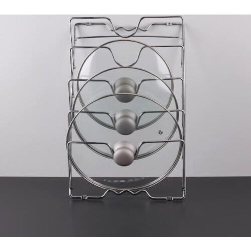 Kitchen Organizer Rack Wall Hanging Pot Cover Rack Five-Layer Pot Lid Metal Rust-Free Multifunctional Rack Pot Lid Storage Rack