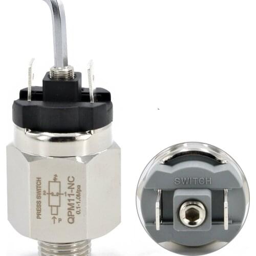 0.1-0.7Mpa Micro Pressure Adjustable Diaphragm Hydraulic Switch QPM11-NC / QPM11-NO Pressure Switch Wire External Thread Nozzle