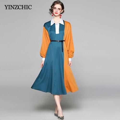 Fashion Woman Mid A-line Dress Turn-down Collar Ladies Shirt Dresses Slim Ladies Party Skirt Summer Big Size Vestidos Femme