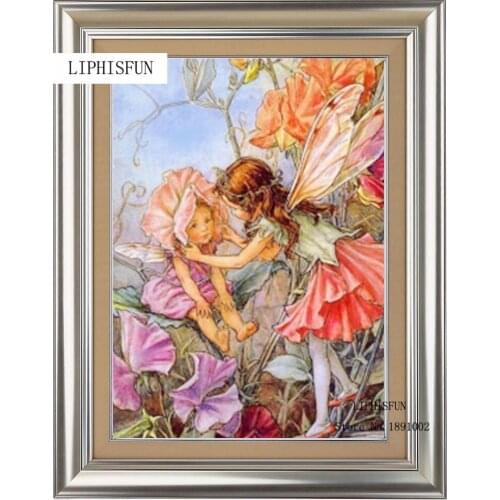 Cartoon Flower Fairy Girl DIY Full Diamond Painting Cross Stitch Embroidery Kit Mosaics Resin Square Drill Needlework Crafts
