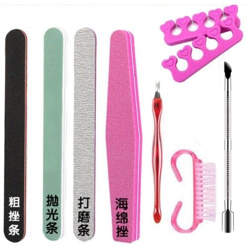 9pcs Finger Manicure Set for Nail Kit Multifunctional Nails Dead Skin Removal and Repairing Tools Random Color