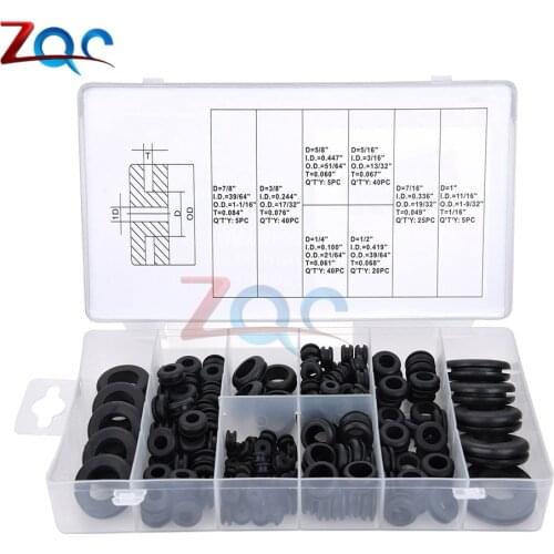 180PCS Rubber Grommet Kits Metric Rubber O Rings Assortment Set Sealing O Rings Rubber Washer Gasket for Household Vehicle