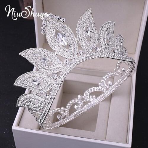 NiuShuya Baroque Magic Eye Design Crown Tiaras Bridal Pageant Prom Diadem Rhinestone Wedding Headband Hair Accessories
