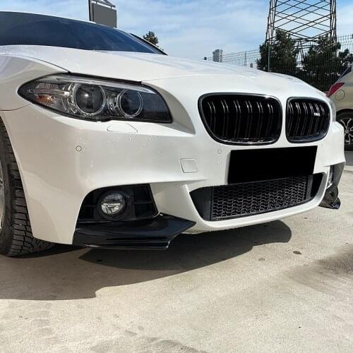2011-2016 BMW F10 5 series M Tech front BUMPER apron Splitter Flap corner piano bright black