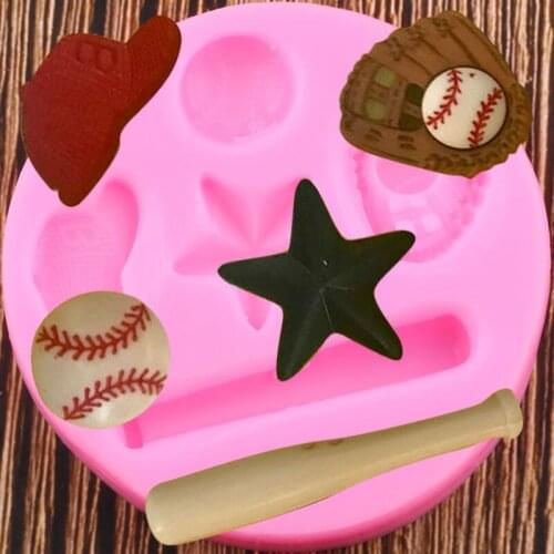 Baseball Softball Golf Silicone Mold Sport Series Fondant Chocolate Mould DIY Party Cake Decorating Tools Polymer Clay Moulds