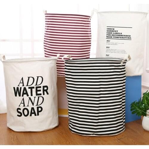 Folding Laundry Basket Round Clothes Toy Storage Bag Bucket Barrel Organizer
