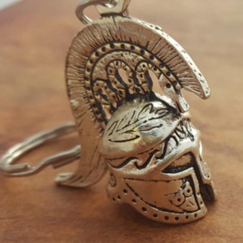 Spartan Roman Helmet Warrior Greek Gladiator Alloy Keychain Jewelry Charm Keyring Party Birthday Gift For Men New Fashion