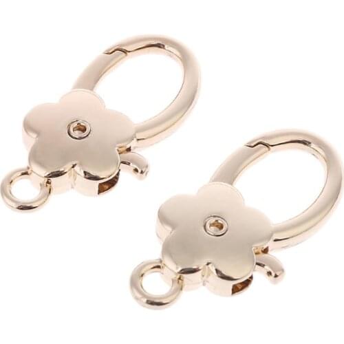 Bag Accessories Handbags Clasps Handle Flower Lobster Metal Clasp Swivel Trigger Clips Snap Hooks Key Rings Keychains