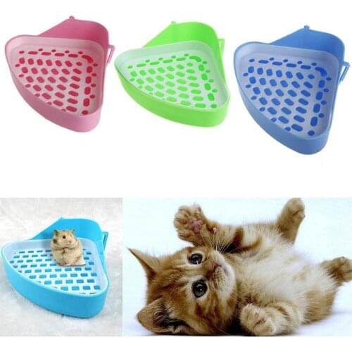 Pet Cat Rabbit Small Animal Pee Toilet Potty Bowl Corner Clean Litter Trays Hot Bedding and Litter Small Animal Pet Products