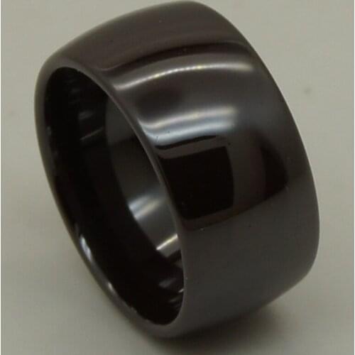 Unique & rare brown color 12mm super width simple dome hi tech scratch proof ceramic ring new 1pc