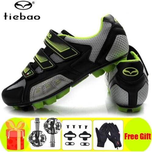 Tiebao Cycling Shoes Sapatilha Ciclismo Mtb Men Mountain Bike Spd Pedals Cleats Breathable Self-locking Bicycle Riding Bicicleta