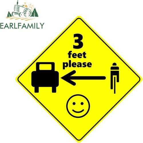 EARLFAMILY 13cm x 12.9cm For Safety First for Cyclists Sign Vinyl Car Wrap Decals Waterproof Car Stickers Occlusion Scratch