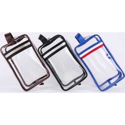Waterproof PVC Makeup Bag Women Stripes Cosmetics Bag Organizer Make Up Bag Handbags Toiletry Bag Neceser Mujer Makeup Pouch