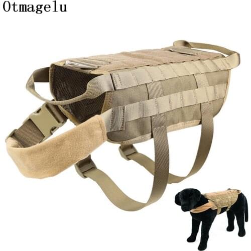 Military Tactical Pet Dog Harness Working Dog Vest Nylon Training Running Collars For Medium Large Dogs German Shepherd Pitbull