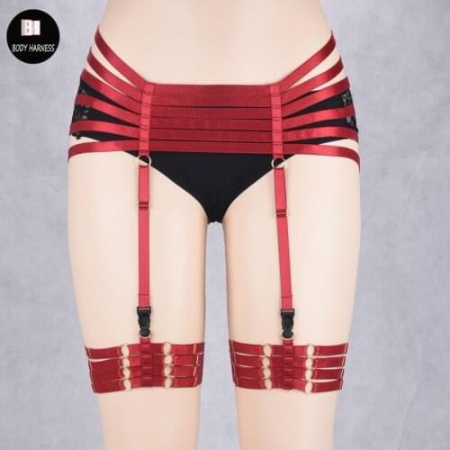 BODY HARNESS- Sexy Garters Goth Harajuku Style Handmade Garter Belt Leg Ring for Women Gift One Adjust able Free Size