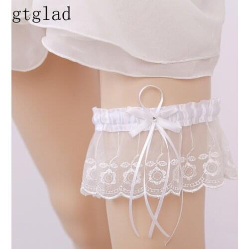 Women Belts Garter Ladys Lace Edge Wedding Accessories Satin Legs Belts Wedding Bridal Garters Women Belts Bowknot Garter