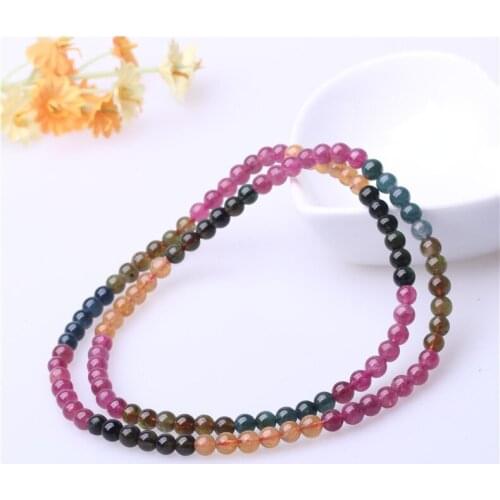 7A 6mm candy natural tourmaline multi - ring bracelet womens style wholesale