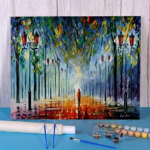 Winter Park Coloring By Numbers Painting Package Oil Paints 50*70 Paiting By Numbers Loft Wall Picture For Handiwork