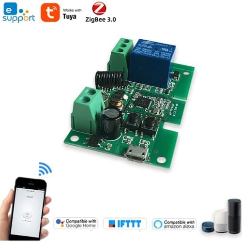 1CH Tuya Zigbee 3.0 Smart Switch,DC 5V 12V Wifi Module,Work via Sonoff Zigbee Bridge(gateway)/Samsung SmartThings Hub/Alexa Echo