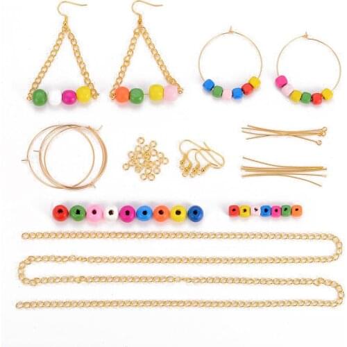 1set Brass Jump Rings Earring Hooks Eye Pins Head Pins Iron Twisted Chains for Earring Making Material Jewelry Accessories