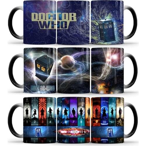 1Pcs New 350ml Doctor Who Ceramic Milk Coffee Cups Color Changing Mugs Drink More Hot Water Cups Birthday for Children Lovers