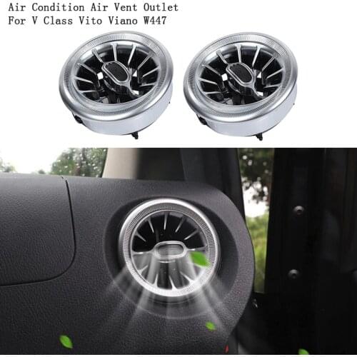 2Pcs Car Front Dashboard AC Air Condition Air Vent Outlet Trim for Mercedes Benz V Class Vito Viano W447 2015-2019