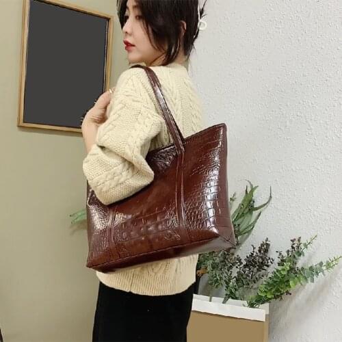 2021 Alligator Pattern Womens Bag Large Capacity Shoulder Bags Ladies Soft PU leather Tote Bags Female Wild Bags sac a main