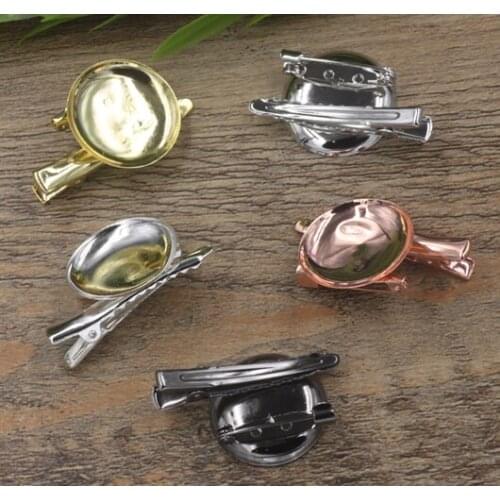 25mm Blank Brooches Base Circle Bezel Back Pins Hairpins Cabochons Settings DIY Findings Multi-color Plated Metal Wholesale