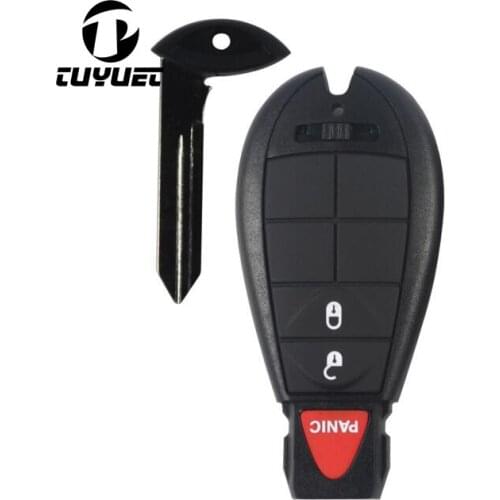 3 Buttons Smart Remote Key Shell Case For Chrysler 300 Town & Country Dodge Challenger Charger Durango Journey with logo