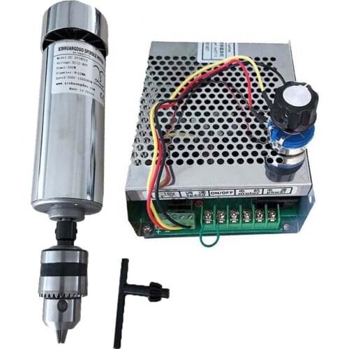 48V Drill spindle heads Air cooled 0.5kw Machine tool Spindle + Power Supply speed governor+52MM Mount Brackets