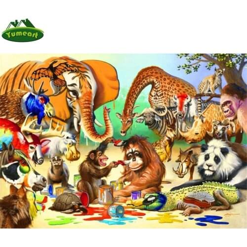 5D DIY Diamond Painting Sale cross-stitch embroidery Elephants Zoo Animals Full Drill Square Drill Rhinestones Pasted Pictures