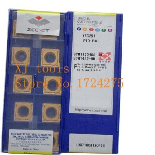 Free shipping 10Pcs SCMT120408 HM YBC251 CNC blade alloy carbide cutting tool carbide inserts Processing of steel